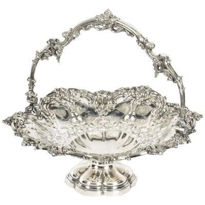 Antique Silver Plated Fruit Basket Wilkinson & Co C1830 19th Century