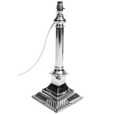 Antique Victorian Silver Plated Column Lamp c.1880