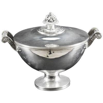 Antique Sterling Silver Tureen by Marc Jacquard Retailed by Bulgari Circa 1810