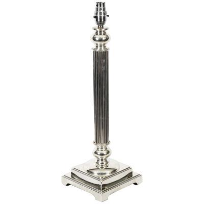 Antique Victorian Silver Plated Doric Column Table Lamp 19th C