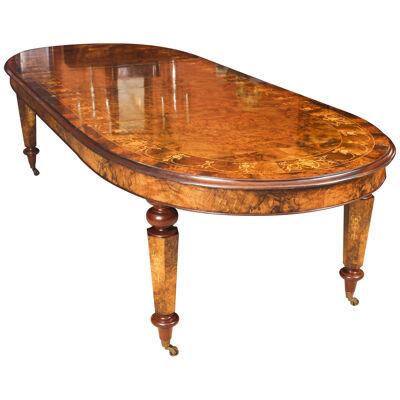 Stunning Burr Walnut 10ft Oval Marquetry Bespoke Dining Table