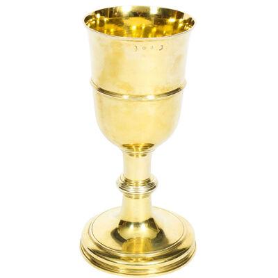 Antique Silver Gilt Chalice Cup by Paul de Lamerie 1745 18th C