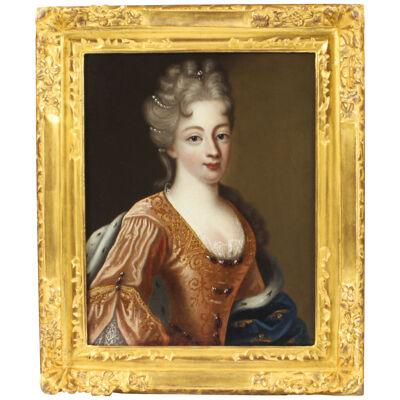 Antique French School Oil on Canvas Portrait of a Lady 18th Century