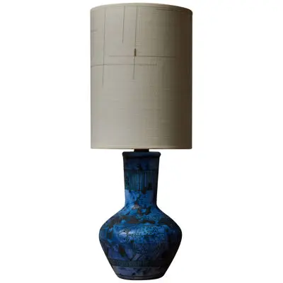 Baluster Shaped Ceramic Table Lamp by Jacques Blin, 1950s