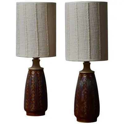 Pair of Ceramic Mod. Table Lamps by Søholm Stentøj, 1950s