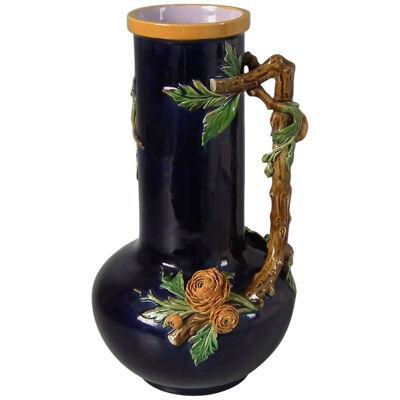 Mintons Majolica Flower Vase with Handle