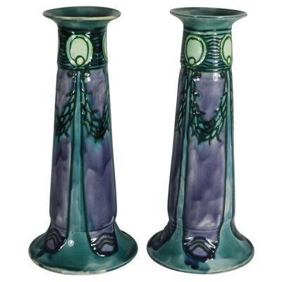 Pair of Purple Minton Secessionist Vases