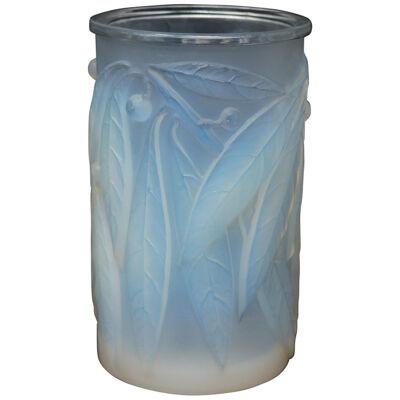 Rene Lalique Opalescent Glass 'Laurier' Vase