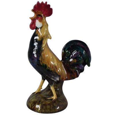 Jerome Massier Majolica Cockerel/Rooster Vase