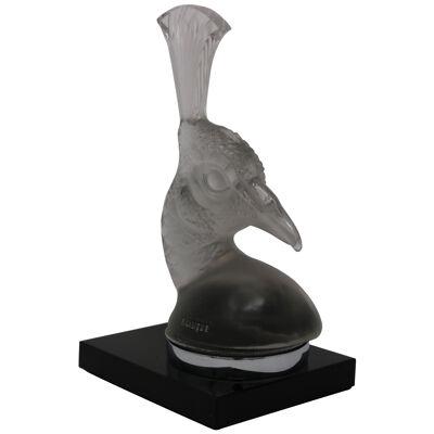 Rene Lalique Glass 'Tete De Paon' Peacock Car Mascot