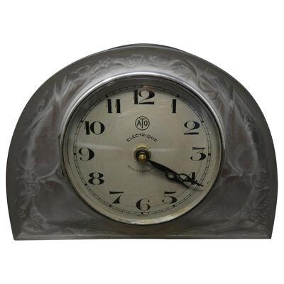 René Lalique Glass 'Moineaux' Sparrows Clock
