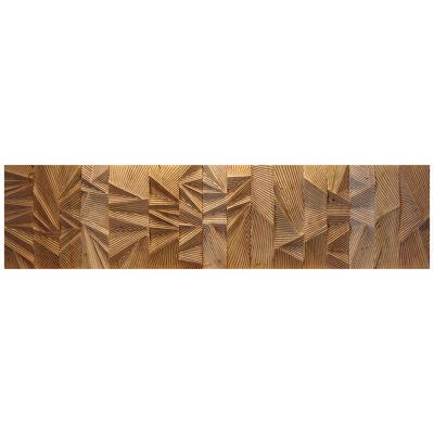 Sculpted Wood Panel Zig Zag by Etienne Moyat Cedar Wood One-off