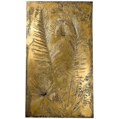 Sculptural Screen Fossil One by Gianluca Pacchioni Wood Brass