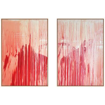 Acrylic and Ink Diptych Painting Origine VIII and VIX by Benjamin Poulanges