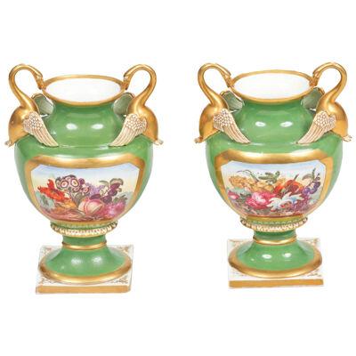 Early 19th Century Regency Derby Pair of Vases