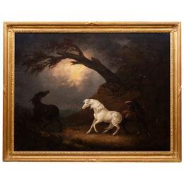 19th Century Oil On Canvas Equestrian Scene by George Armfield