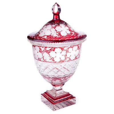 19th Century George III Bohemian Cranberry Glass Urn