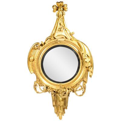 19th Century Gilt Convex Mirror