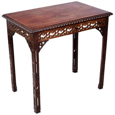 18th Century Chinese Chippendale Mahogany Silver Table