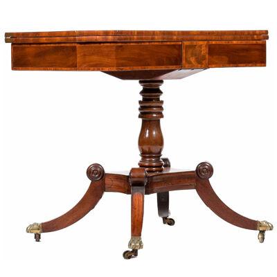 Early 19th Century William IV Mahogany Pedestal Card Table