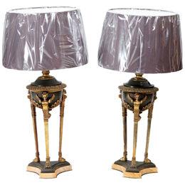 Pair 19th Century Empire Table Lamps
