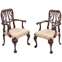 18th Century Pair Armchairs After Giles Grendey