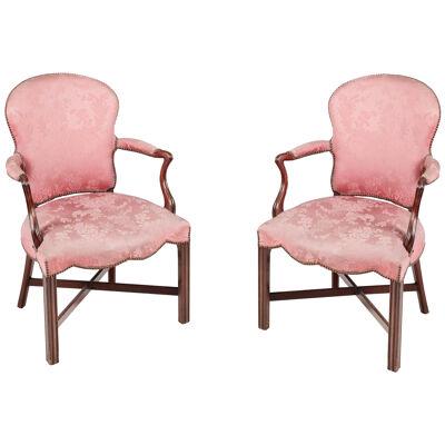Pair 18th Century English Hepplewhite Armchairs