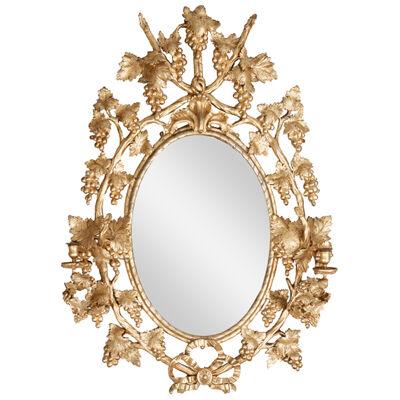 19th Century Ornate Gilt Oval Girandole Mirror