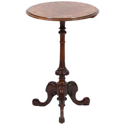 19th Century Regency Walnut and Inlaid Pedestal Table