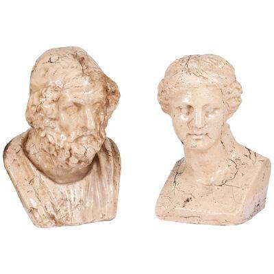 19th Century Pair Ceramic Busts