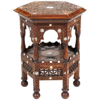 Early 19th Century Regency North African Mahogany Hexagonal Occasional Table