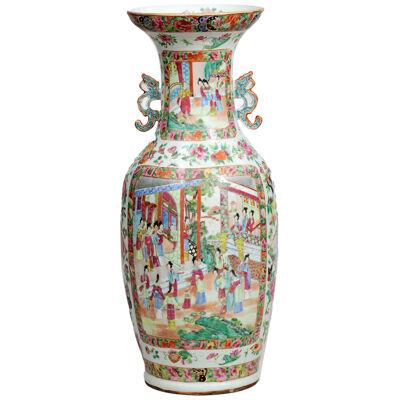 19th Century Hand-Painted Cantonese Vase