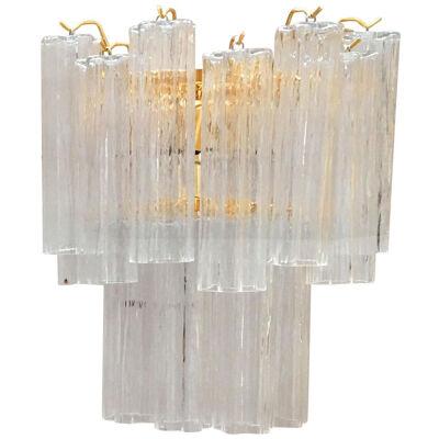 CLEAR “TRONCHI” MURANO GLASS WALL SCONCE-2L