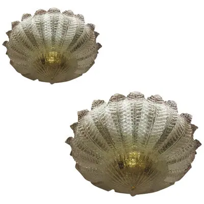 Murano Glass Sputnik Chandelier Flush Mount, lot of 2 or a pair of chandeliers