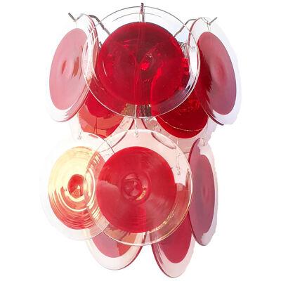 RED “DISKS” MURANO GLASS WALL SCONCE 2L 