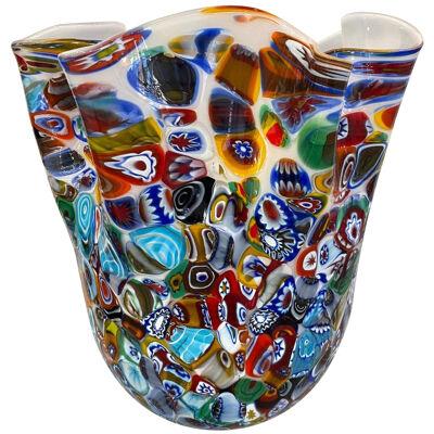 Impressive vase murano glass vase multicolors like venini ercole barovier style