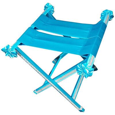 Cavalletto decorative luggage rack for room in colored satin fabric decorated 