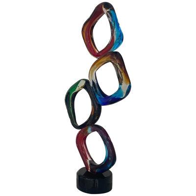 Sculpture murano glass vase multicolors like venini ercole barovier style