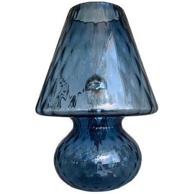 Blue Murano Style Glass With "Ballotton" Lamp