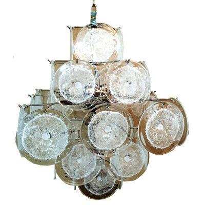 TRANSPARENT AND PULEGOSO “DISKS” MURANO GLASS CHANDELIER by SimoEng