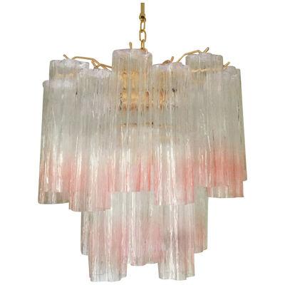 PINK VANISHED “TRONCHI” MURANO GLASS CHANDELIER D50 by SimoEng