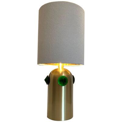 Contemporary Green Studs Murano Glass Table Lamp