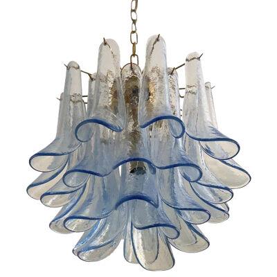 Contemporary Blue “Selle” Murano Glass Chandelier