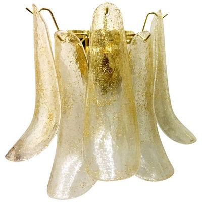 CLEAR-GOLD “SELLE” MURANO GLASS WALL SCONCES