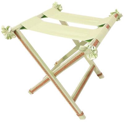 Cavallletto decorative luggage rack for room in colored satin fabric 