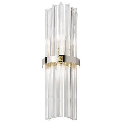 “BELT” TRIEDRO MURANO GLASS WALL SCONCE DECORATED WITH LYON