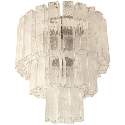 Contemporary Clear "Square Tubes" Murano Glass Chandelier