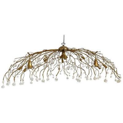 Contemporary Oval Gold Boughs and Cristals Chandelier