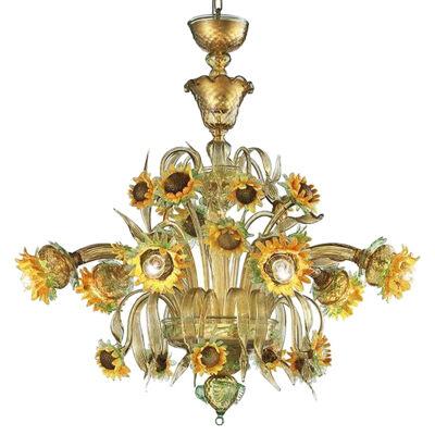 Classical Venetian Sunflowers Murano Glass Chandelier