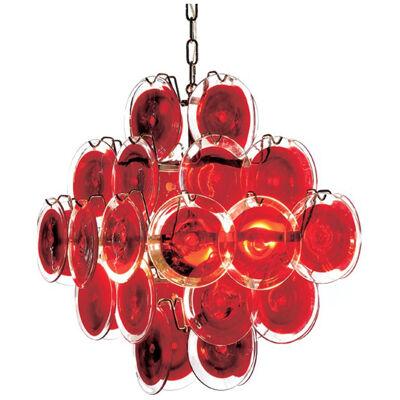 RED “DISKS” MURANO GLASS CHANDELIER by SimoEng